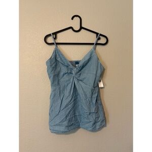 Old Navy | Sweetheart Twist-Front Cami Top Smocked Back (Blue Chambray)